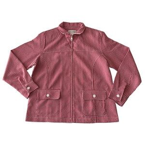 Drapers & Damons Vintage Red and White Checkered Full Zip Jacket